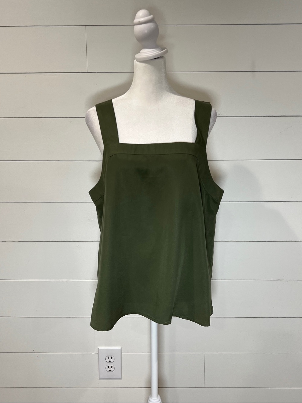 Banana Republic Olive Green Square-Neck Top
